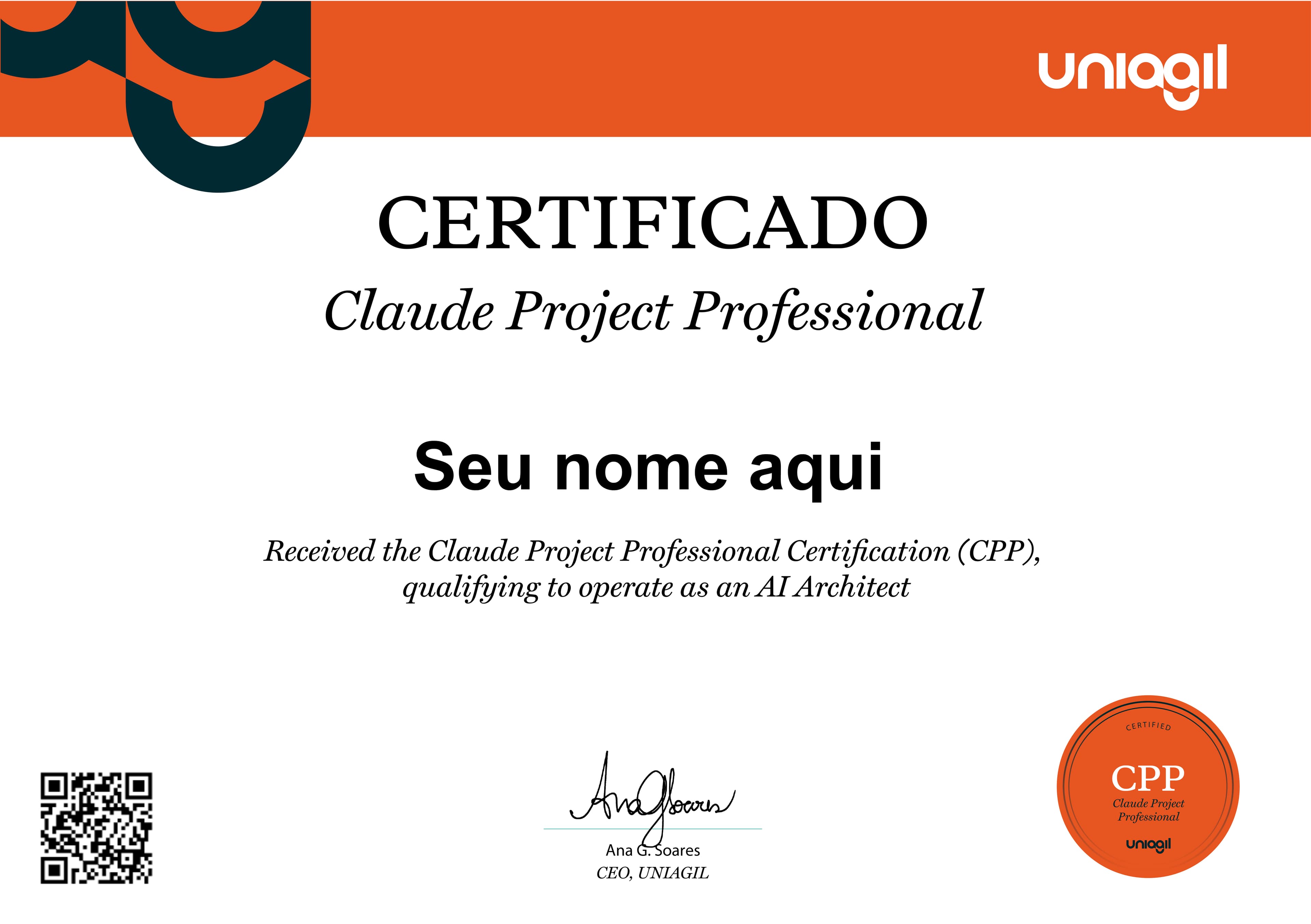 Certificado Oficial CPP — UNIAGIL